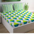 Cotton Geometric Print Mix N Match Bed-sheet for Double Bed (Multicolor) - photo