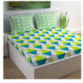 Cotton Geometric Print Mix N Match Bed-sheet for Double Bed (Multicolor) - front_view