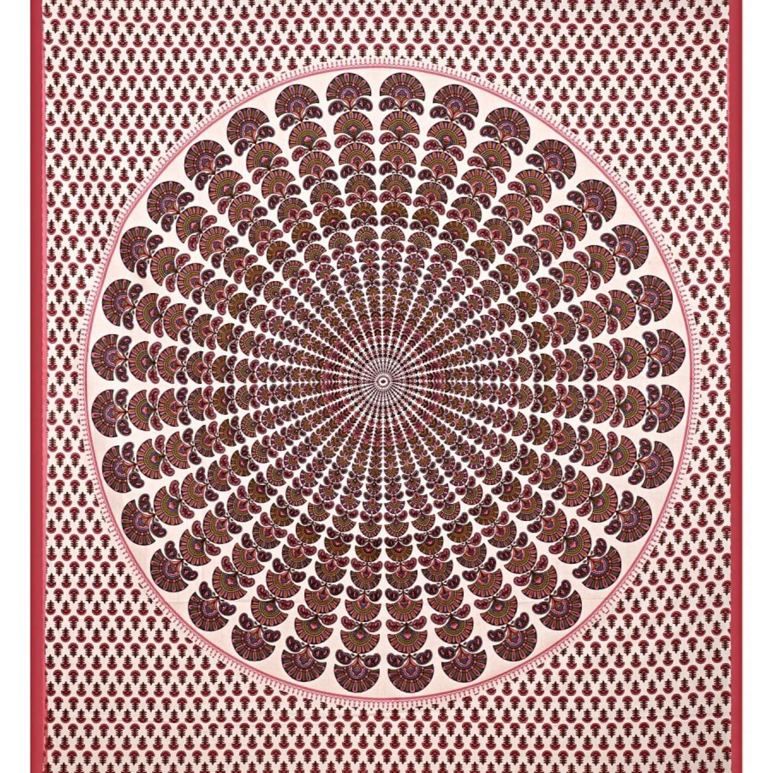 Jaipuri Printed Double Bed-sheet with 2 pillow covers - front_view