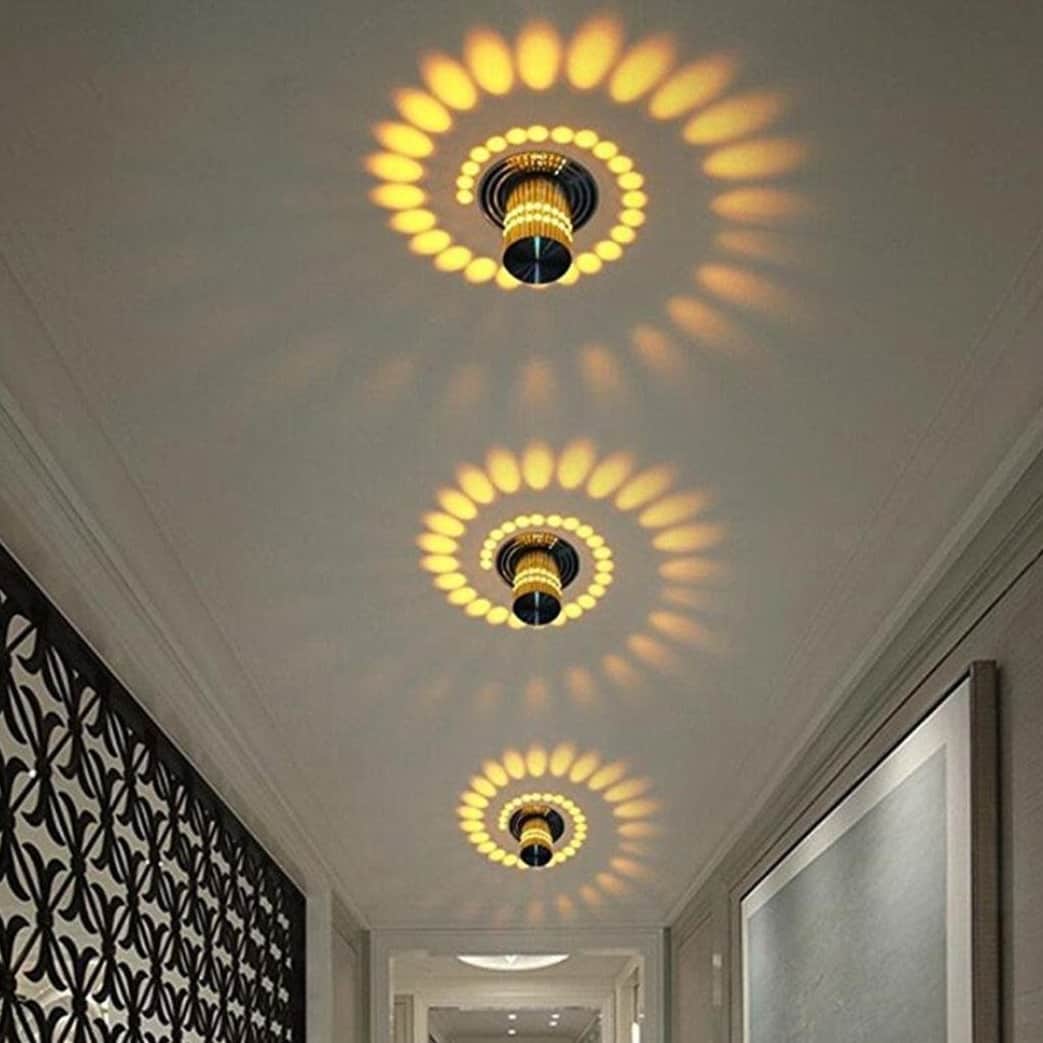 3W Spiral (Warm White) Decorative Wall Light - front_view