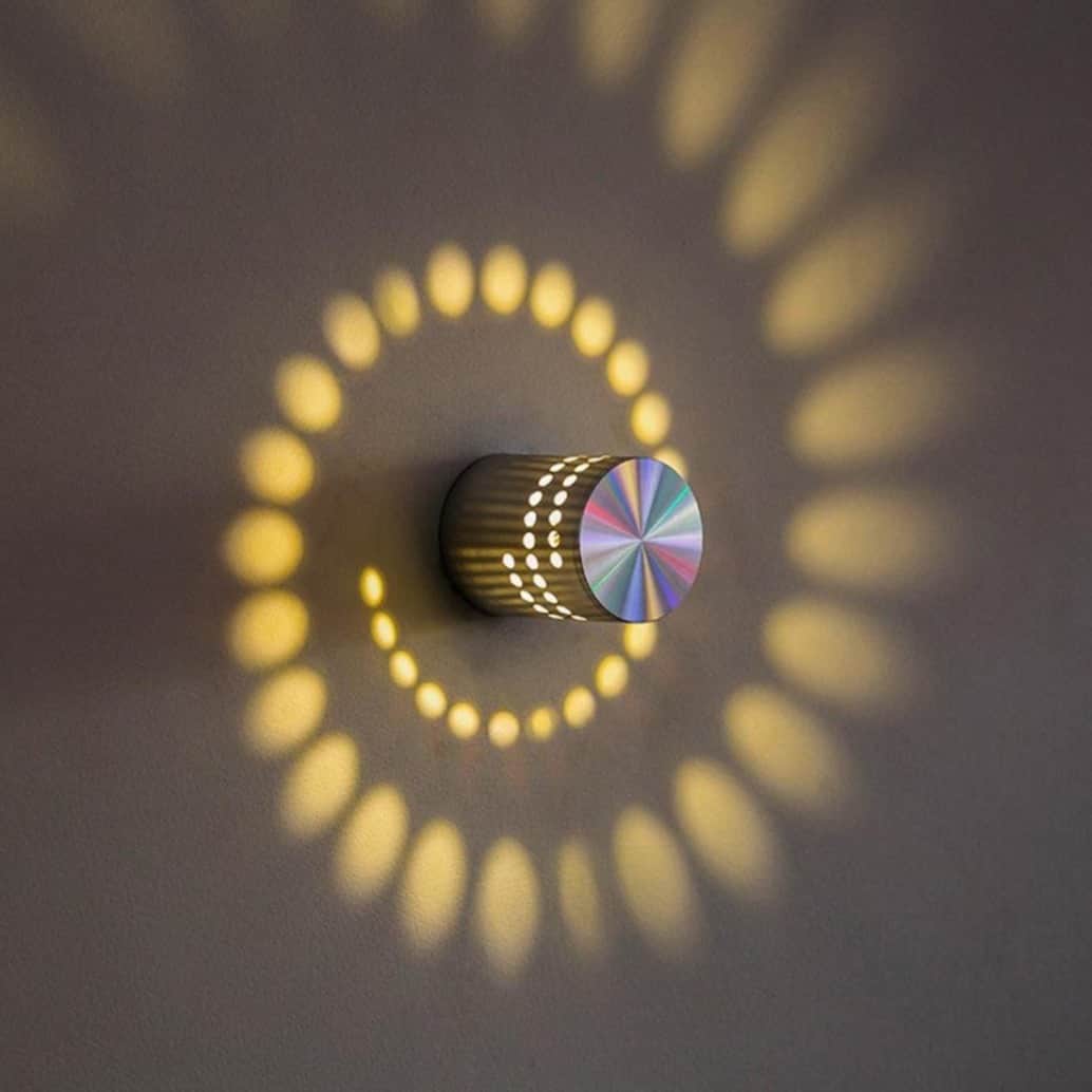 3W Spiral (Warm White) Decorative Wall Light - top_view