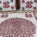 Cotton Bed Sheet Geometric and Floral Print - front_view
