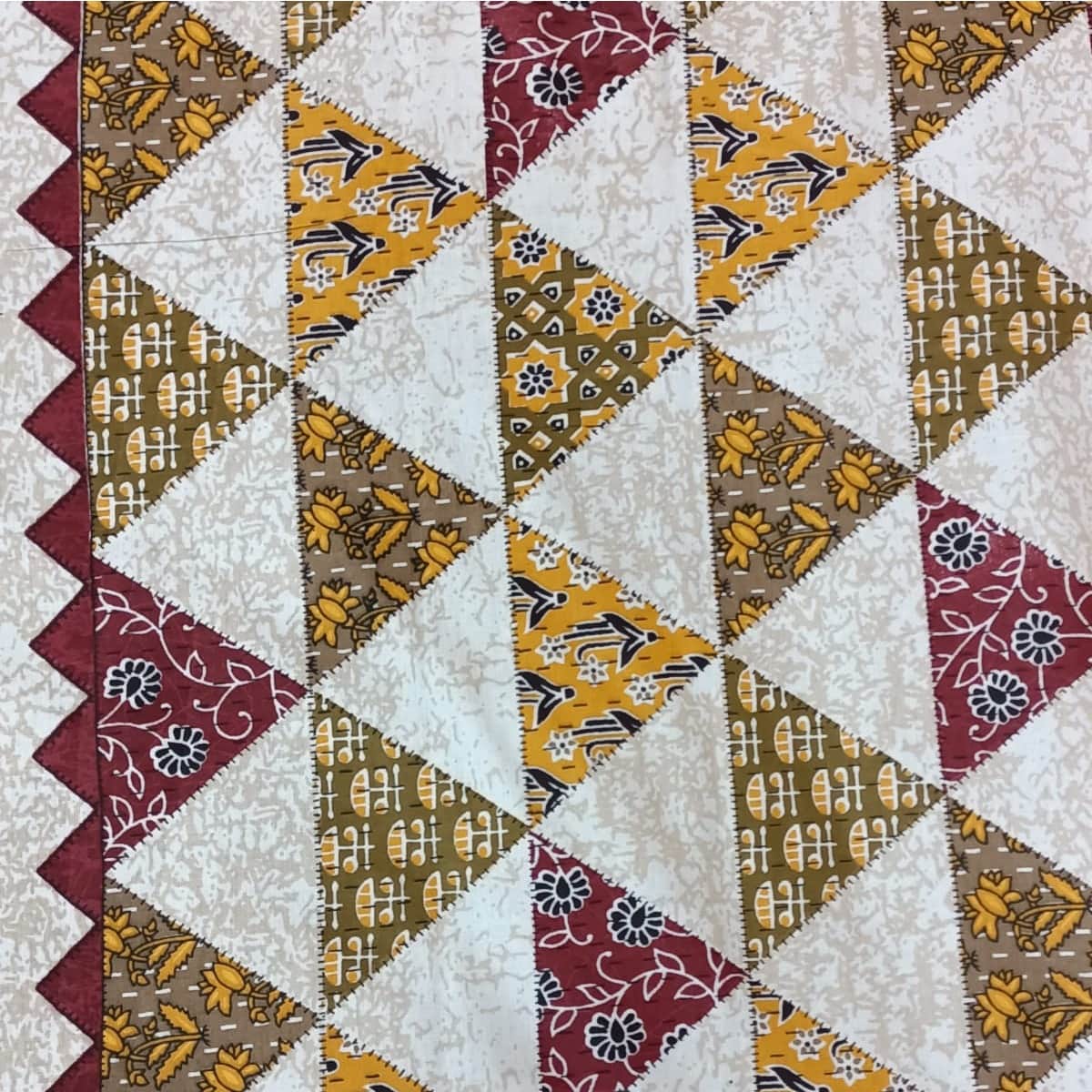 Cotton Bed Sheet Geometric and Floral Print - left_view