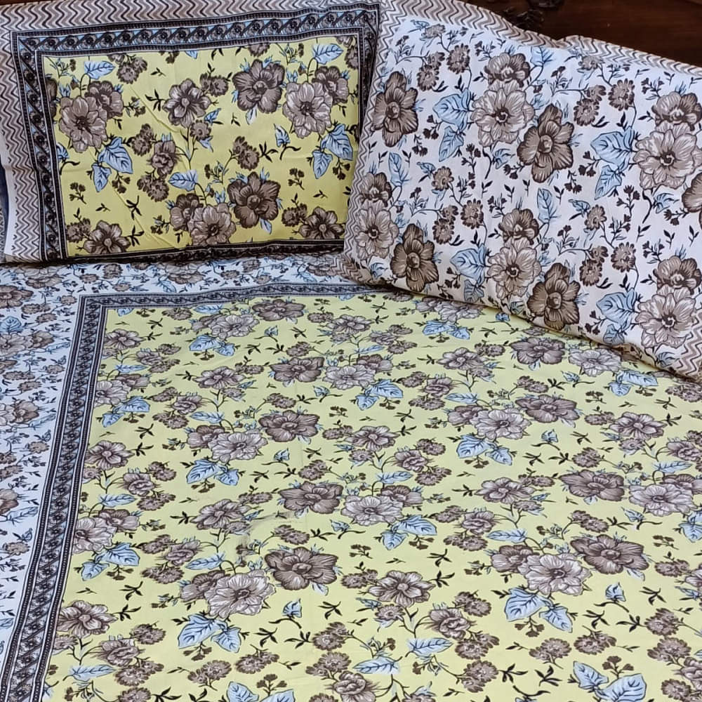 Cotton Bed Sheet Floral Print - photo
