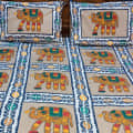 Cotton Bed-sheet with Elephant Print - front_view