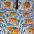 Cotton Bed-sheet with Elephant Print - rear_view