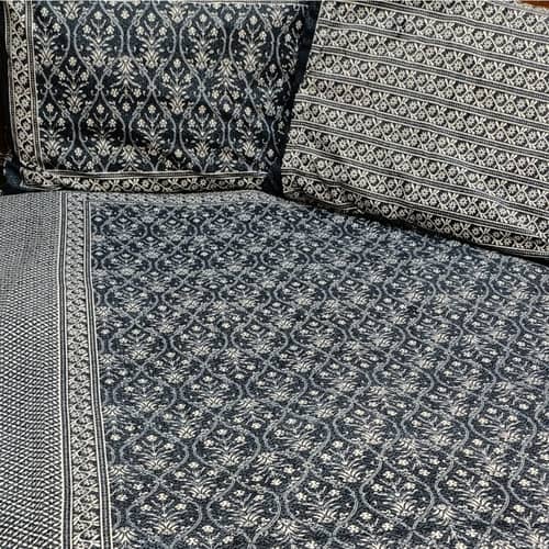 Cotton Printed Bed Sheet (blue)