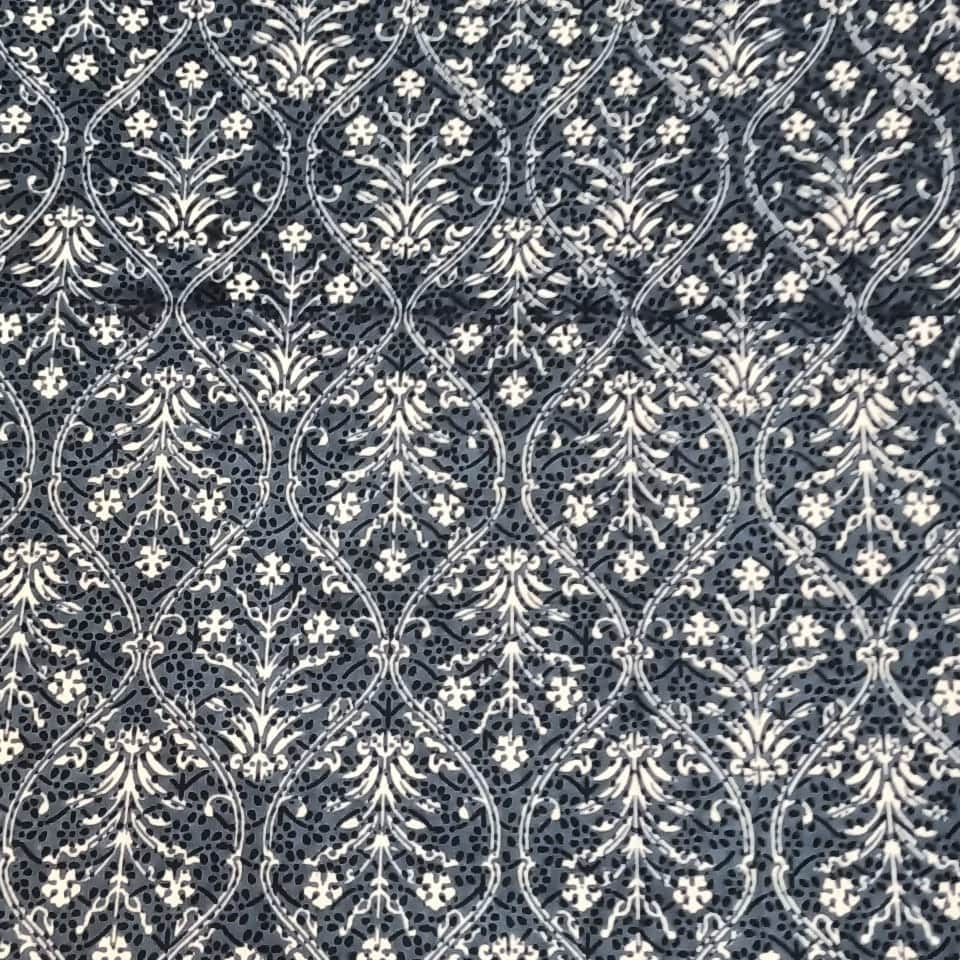 Cotton Printed Bed Sheet (blue) - rear_view