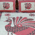 Cotton Peacock Print Bed-sheet - photo