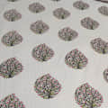Cotton Printed Bed Sheet (off white & pink) - top_view