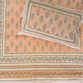 Cotton Printed  Bed Sheet ( Peach ) - front_view