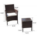 Outdoor Wicker Chair & Table set (2+1) - rear_view