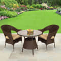 Garden Chair Set 2+1  (Brown) - photo