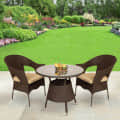Garden Chair Set 2+1  (Brown) - rear_view