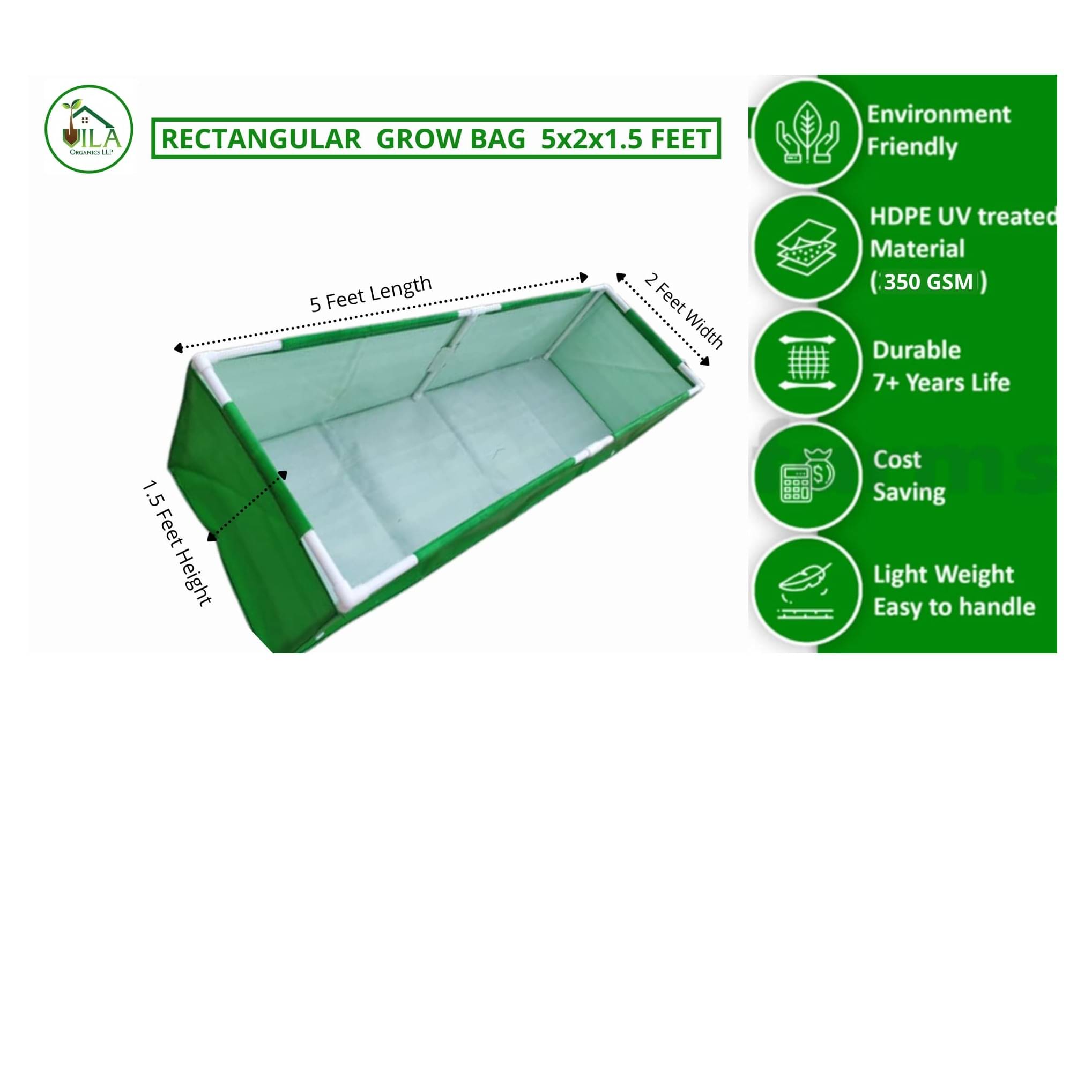 Terrace Gardening HDPE Rectangular Plastic Grow Bags