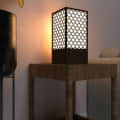 New Wooden Table Lamp with Creative Laser Cutting Design(Color-Brown) - left_view