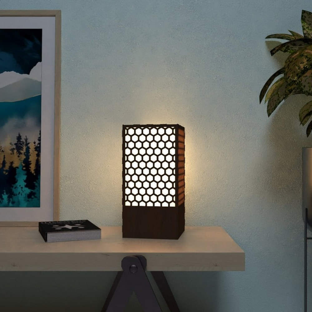 Honeycomb design wood lamp table yplamp 29 - photo