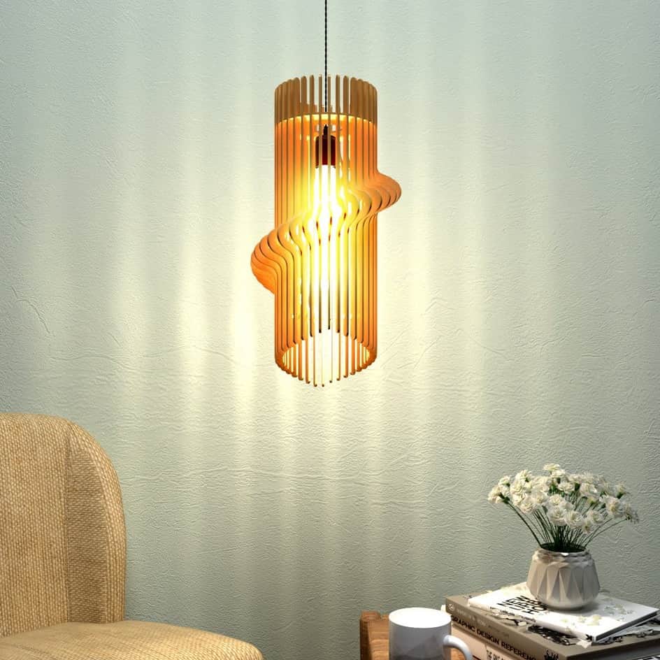 Modern wood pendant lamp yplamp 31 - front_view