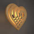 Heart Shape Wood pendant lamp yplamp 34 - front_view