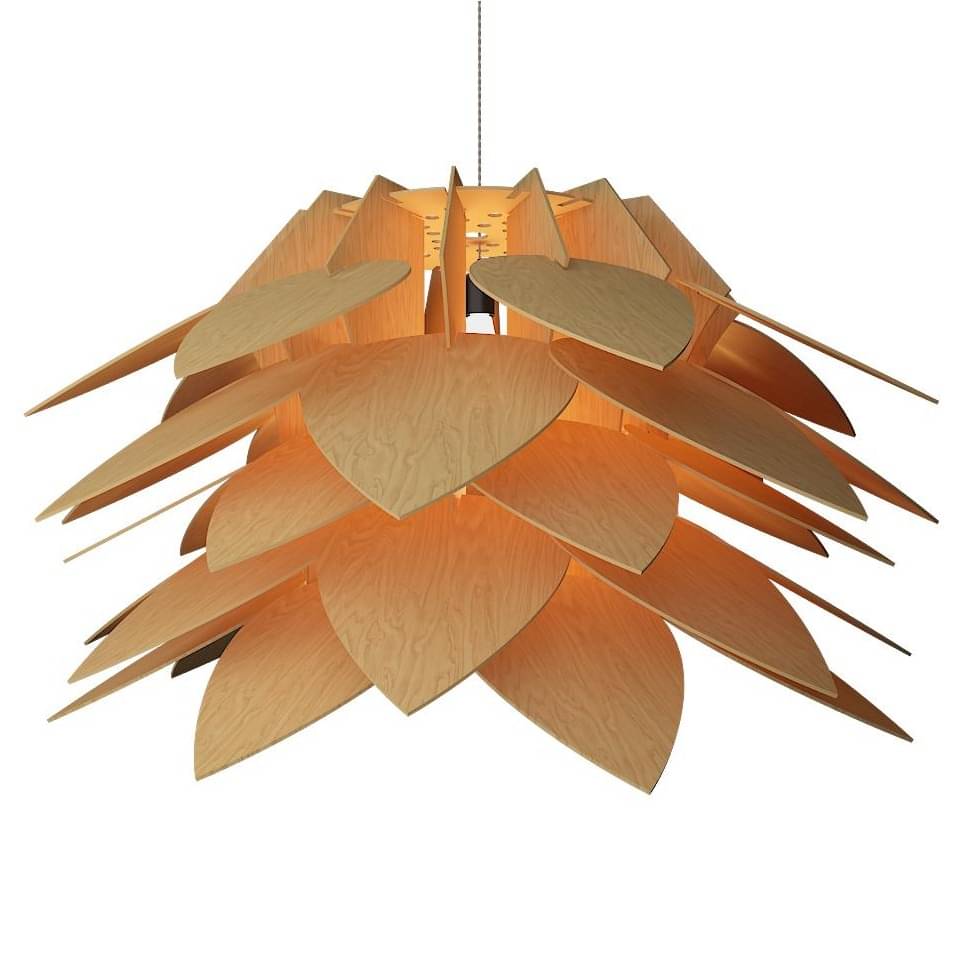 lotus Shape Wood pendant lamp yplamp 40