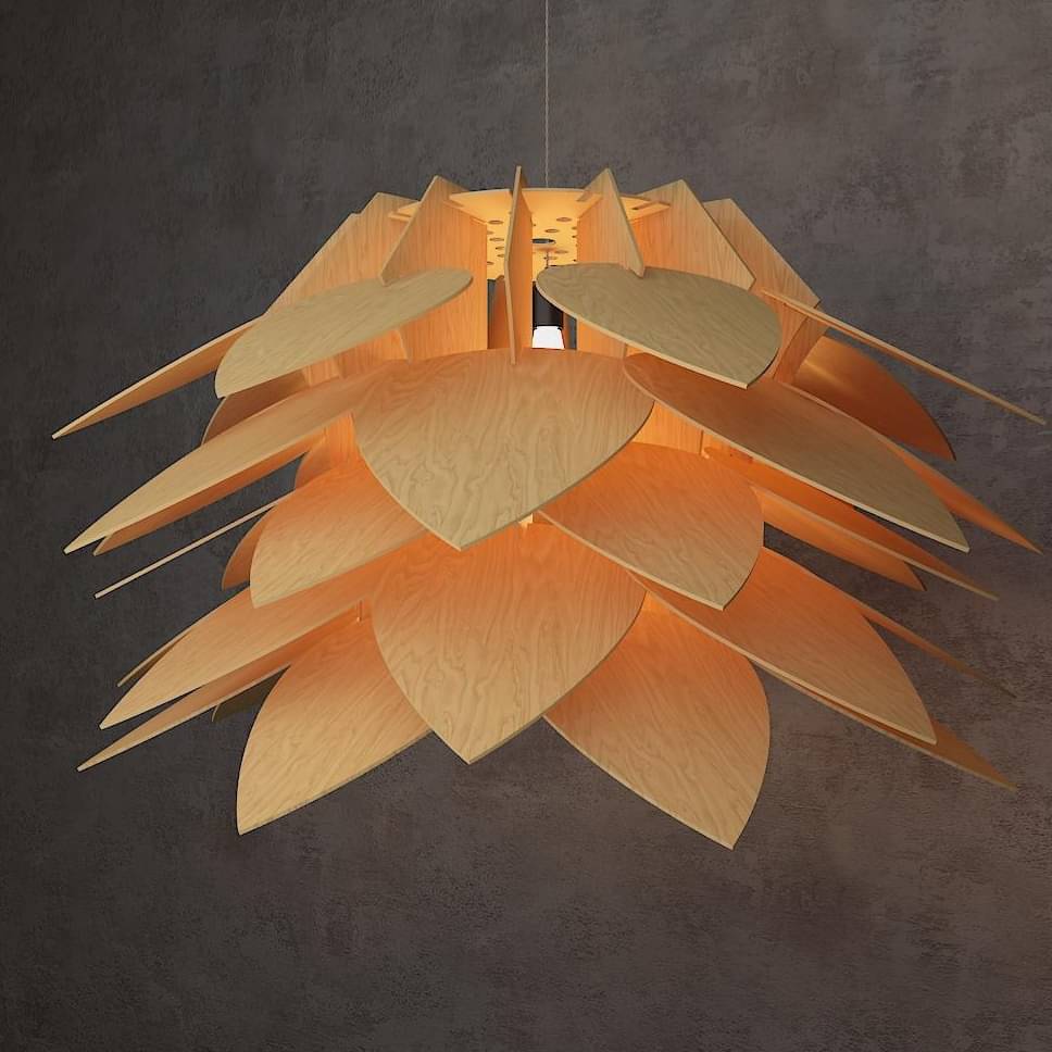 lotus Shape Wood pendant lamp yplamp 40