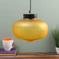 Yellow Glass Single Hanging Light- BOWL-HL-GOLA-YELLOW - Without Bulb - top_view