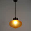 Yellow Glass Single Hanging Light- BOWL-HL-GOLA-YELLOW - Without Bulb - left_view