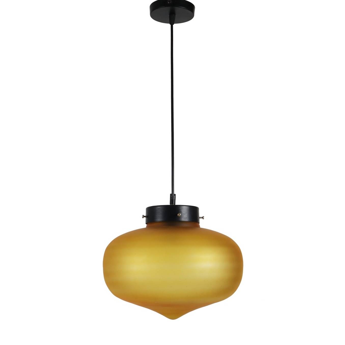 Yellow Glass Single Hanging Light- BOWL-HL-GOLA-YELLOW - Without Bulb