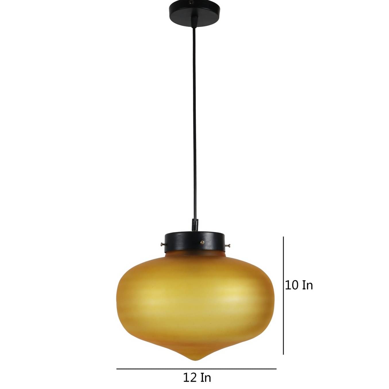 Yellow Glass Single Hanging Light- BOWL-HL-GOLA-YELLOW - Without Bulb