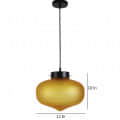 Yellow Glass Single Hanging Light- BOWL-HL-GOLA-YELLOW - Without Bulb - bottom_view