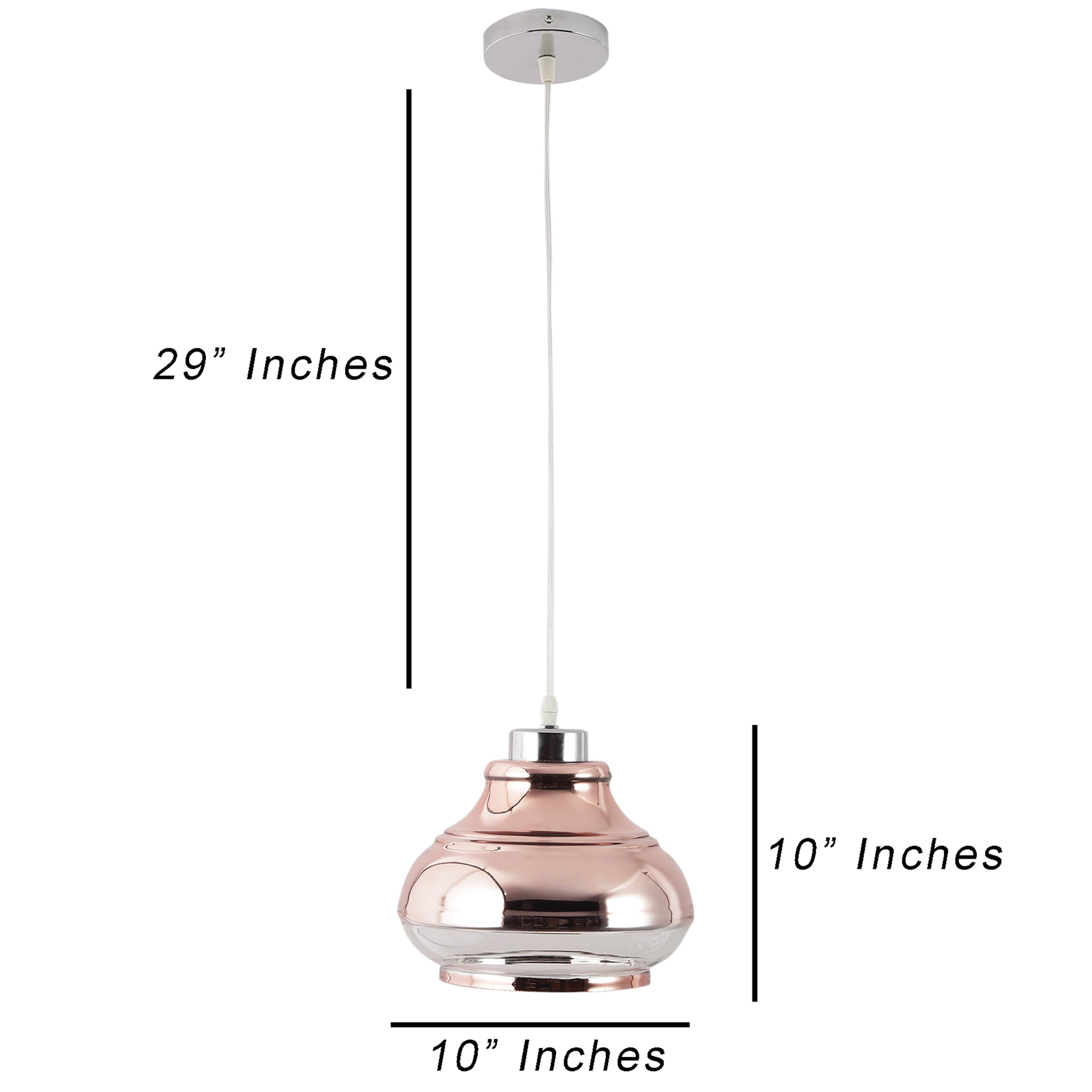 Copper Glass Single Hanging Lights- M-90-HL - Without Bulb - right_view