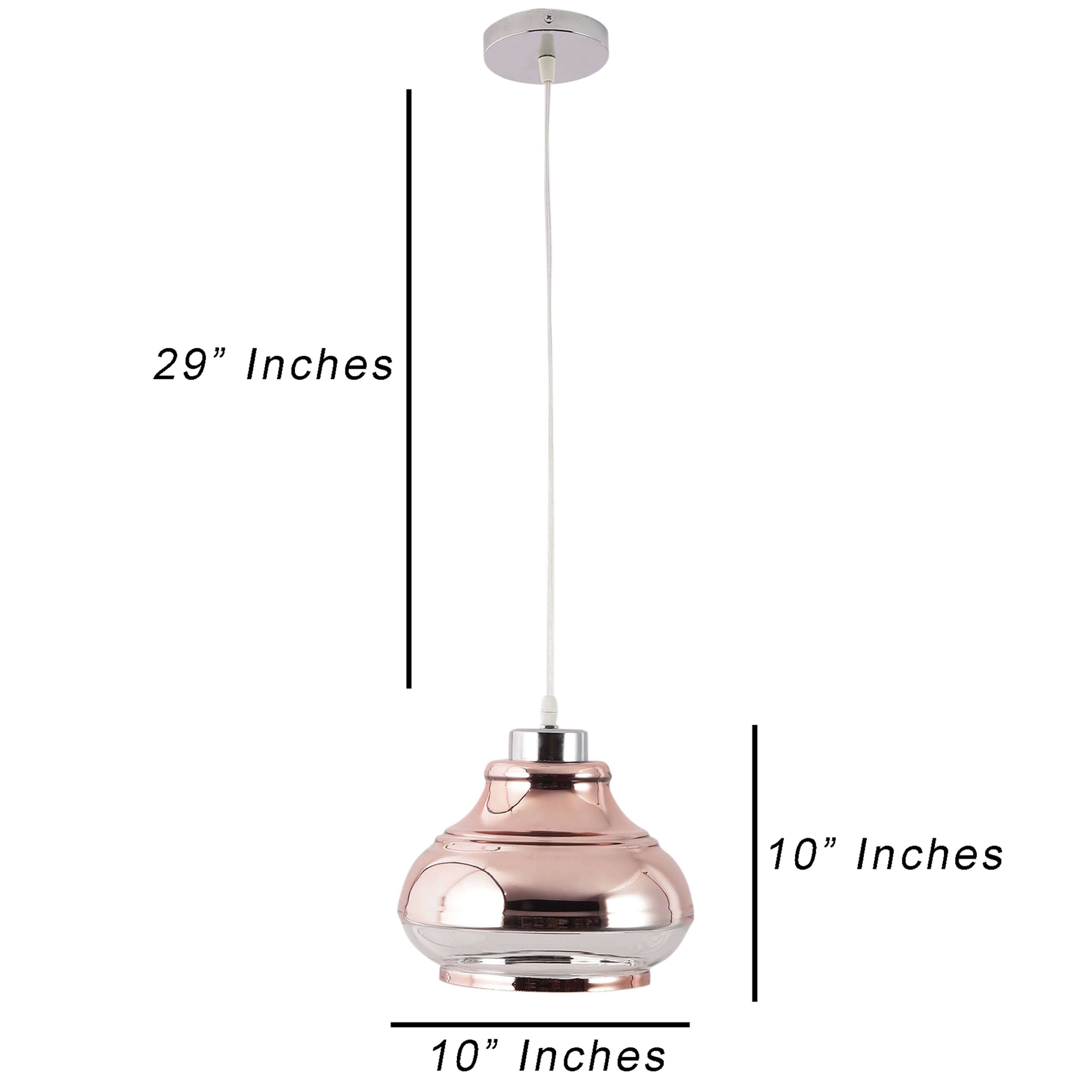 Copper Glass Single Hanging Lights- M-90-HL - Without Bulb