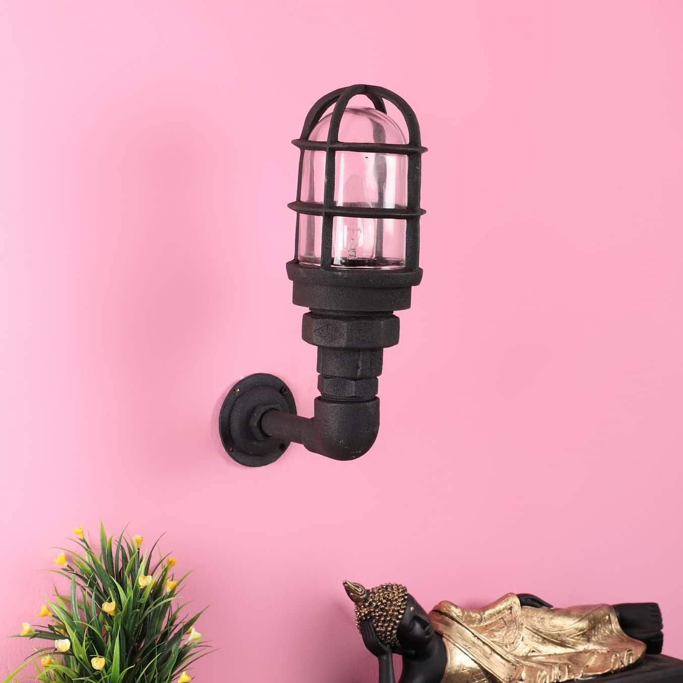 Black Metal Outdoor Wall Light OZW-1112-Outdoor - Without Bulb - front_view