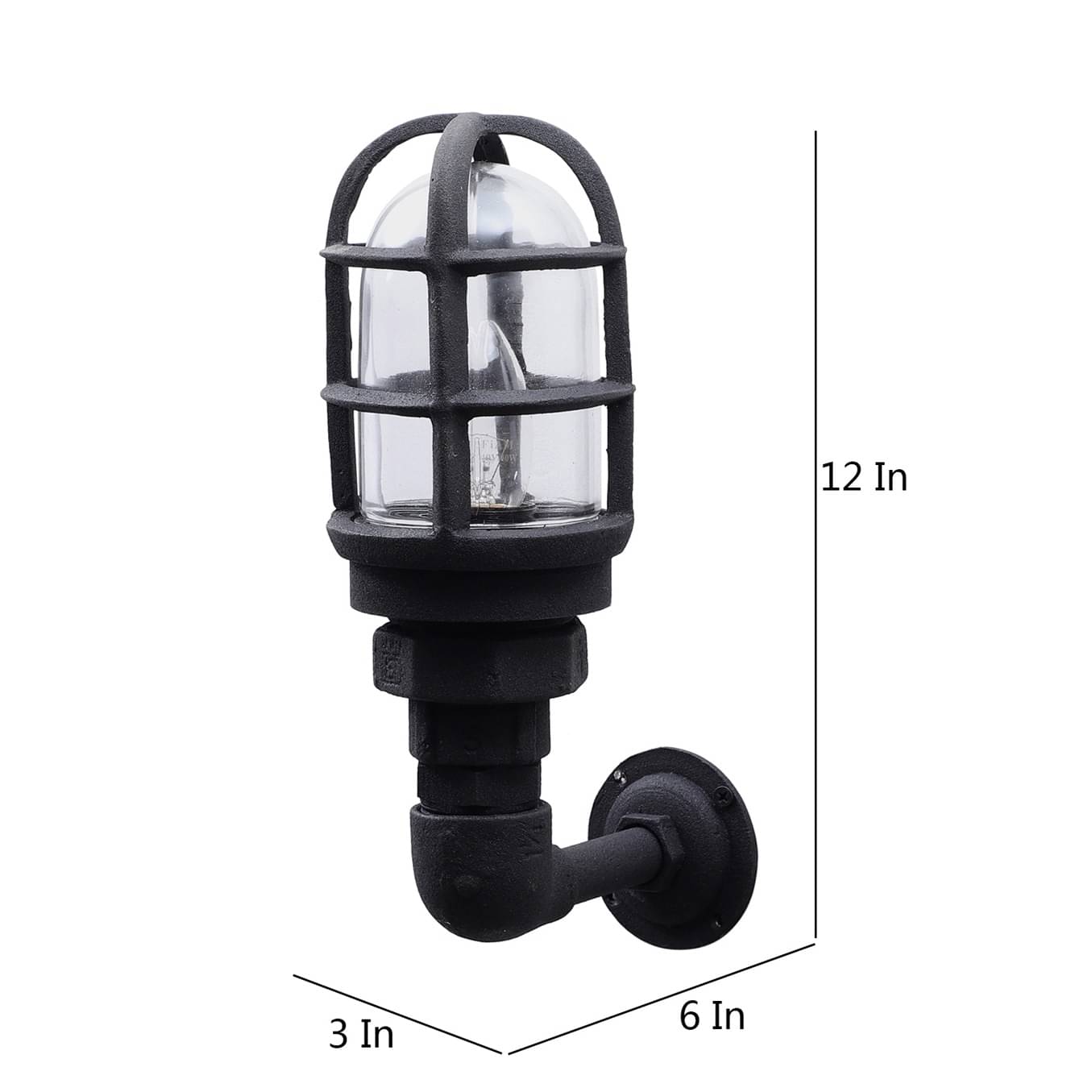 Black Metal Outdoor Wall Light OZW-1112-Outdoor - Without Bulb