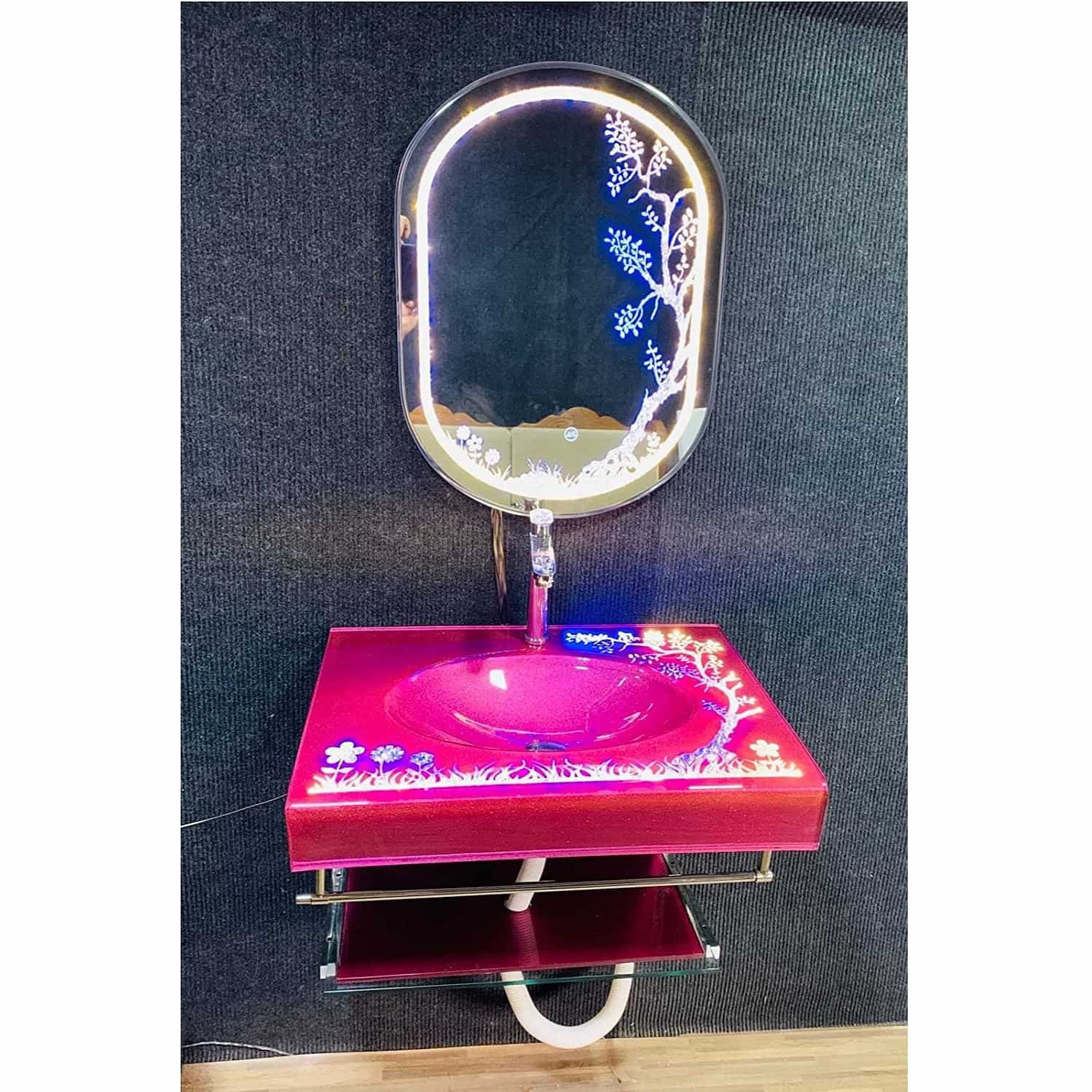 Glass Wash Basin/Glossy Finish/Bathroom Sink/Vessel Sink - photo