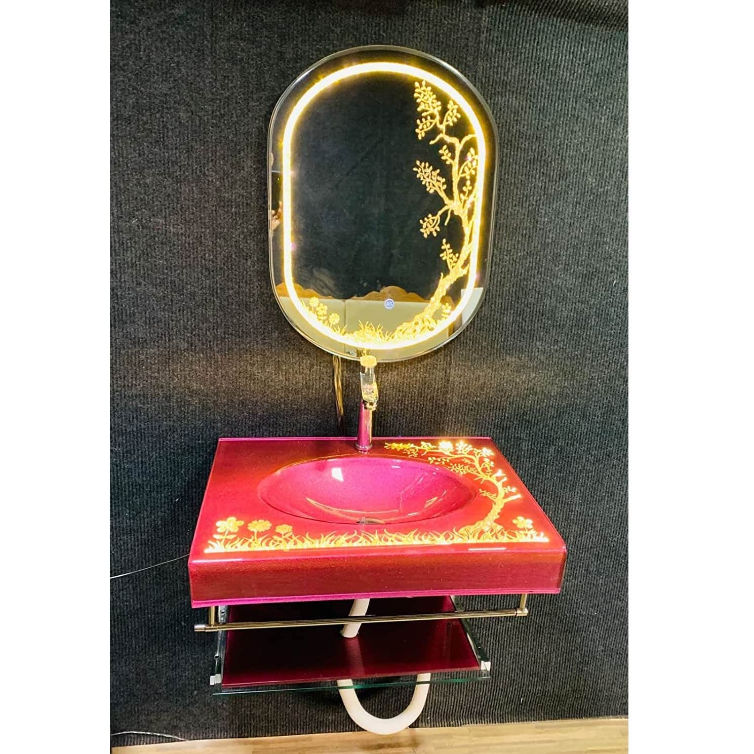 Glass Wash Basin/Glossy Finish/Bathroom Sink/Vessel Sink - front_view