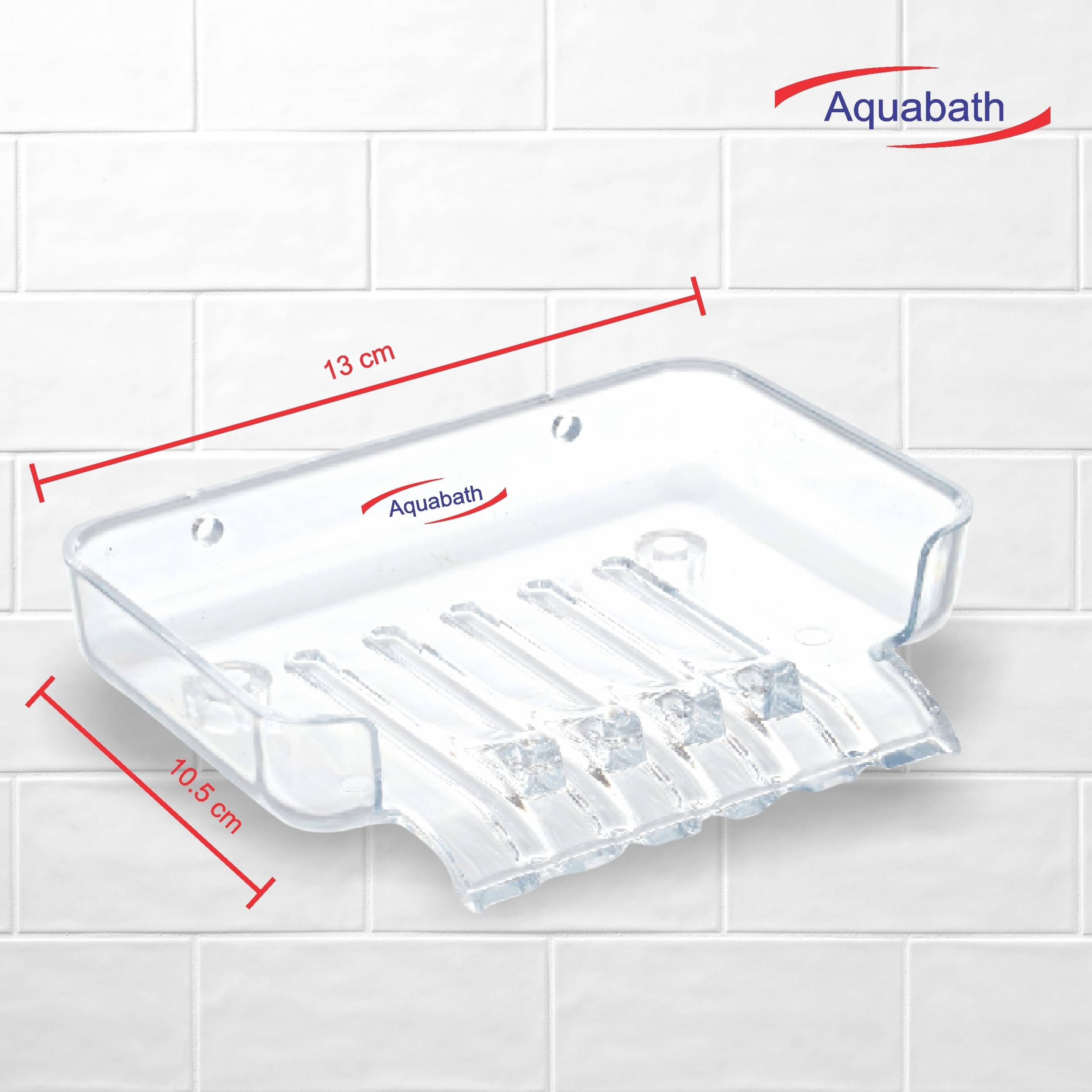 Aquabath Unbreakable Plastic Hanging & Flooring SOAP Dish/SOAP Holder/Bathroom Accessories for Bathroom Square Shape - (Pack of 2)  (Transparent)