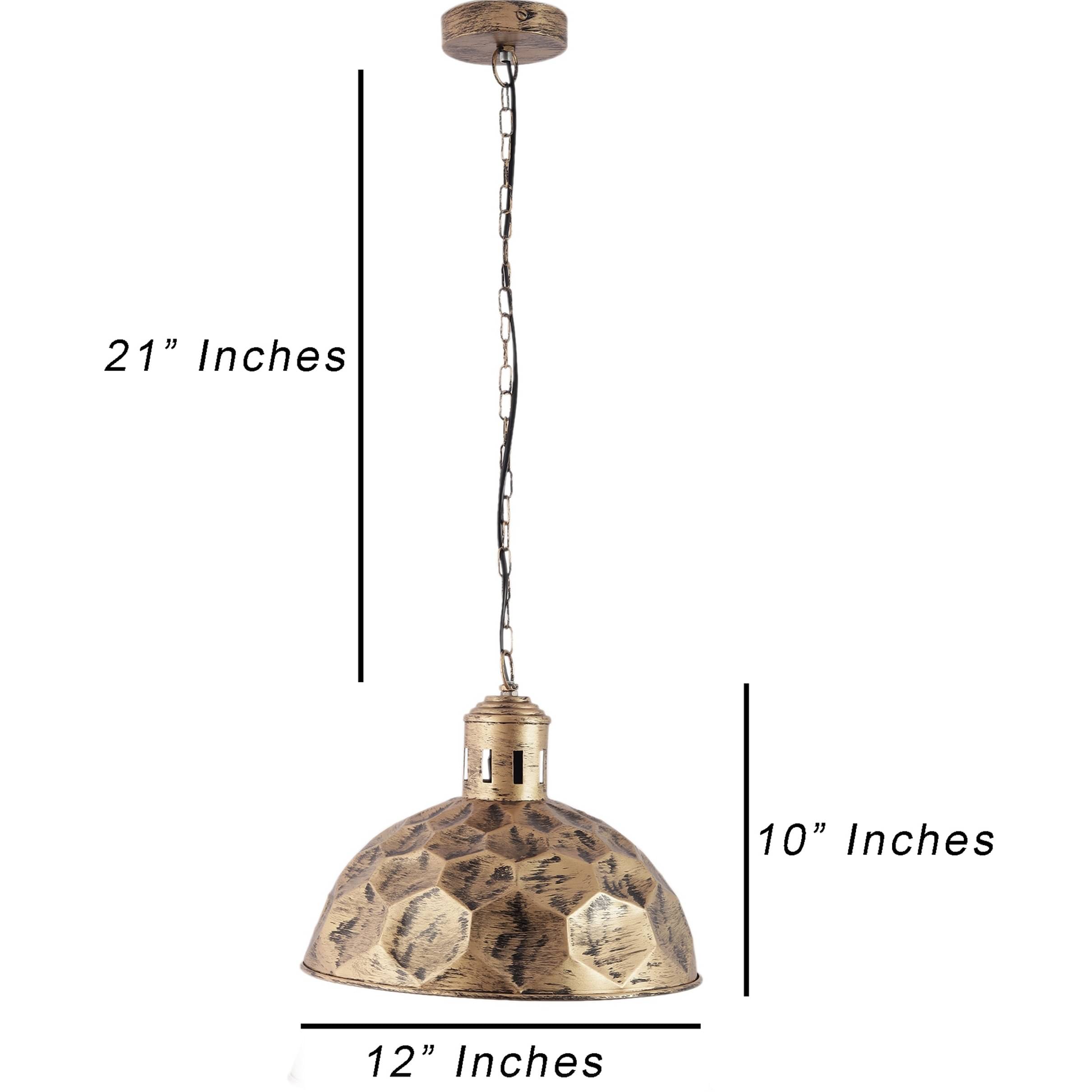 Gold Metal Single Hanging Lights- KATORA-HL-AB - without Bulb