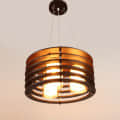 Brown Wood 16inch 3 Light Chandelier -without Bulb - left_view