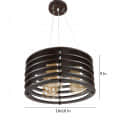 Brown Wood 16inch 3 Light Chandelier -without Bulb - right_view
