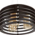 Brown Wood 16inch 3 Light Chandelier -without Bulb - bottom_view
