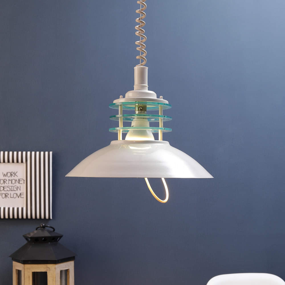 Apollo White Metal Hanging Light  - without Bulb - photo
