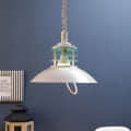 Apollo White Metal Hanging Light  - without Bulb - front_view