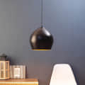 Black Gold Metal Hanging Light- Bk-Helmet-Gd - without Bulb - photo