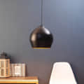 Black Gold Metal Hanging Light- Bk-Helmet-Gd - without Bulb - front_view
