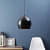 Black Gold Metal Hanging Light- Bk-Helmet-Gd - without Bulb - top_view