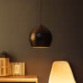 Black Gold Metal Hanging Light- Bk-Helmet-Gd - without Bulb - rear_view