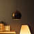 Black Gold Metal Hanging Light- Bk-Helmet-Gd - without Bulb - rear_view