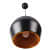 Black Gold Metal Hanging Light- Bk-Helmet-Gd - without Bulb - bottom_view