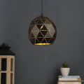 Black Gold Metal Hanging Light Without Bulb - front_view